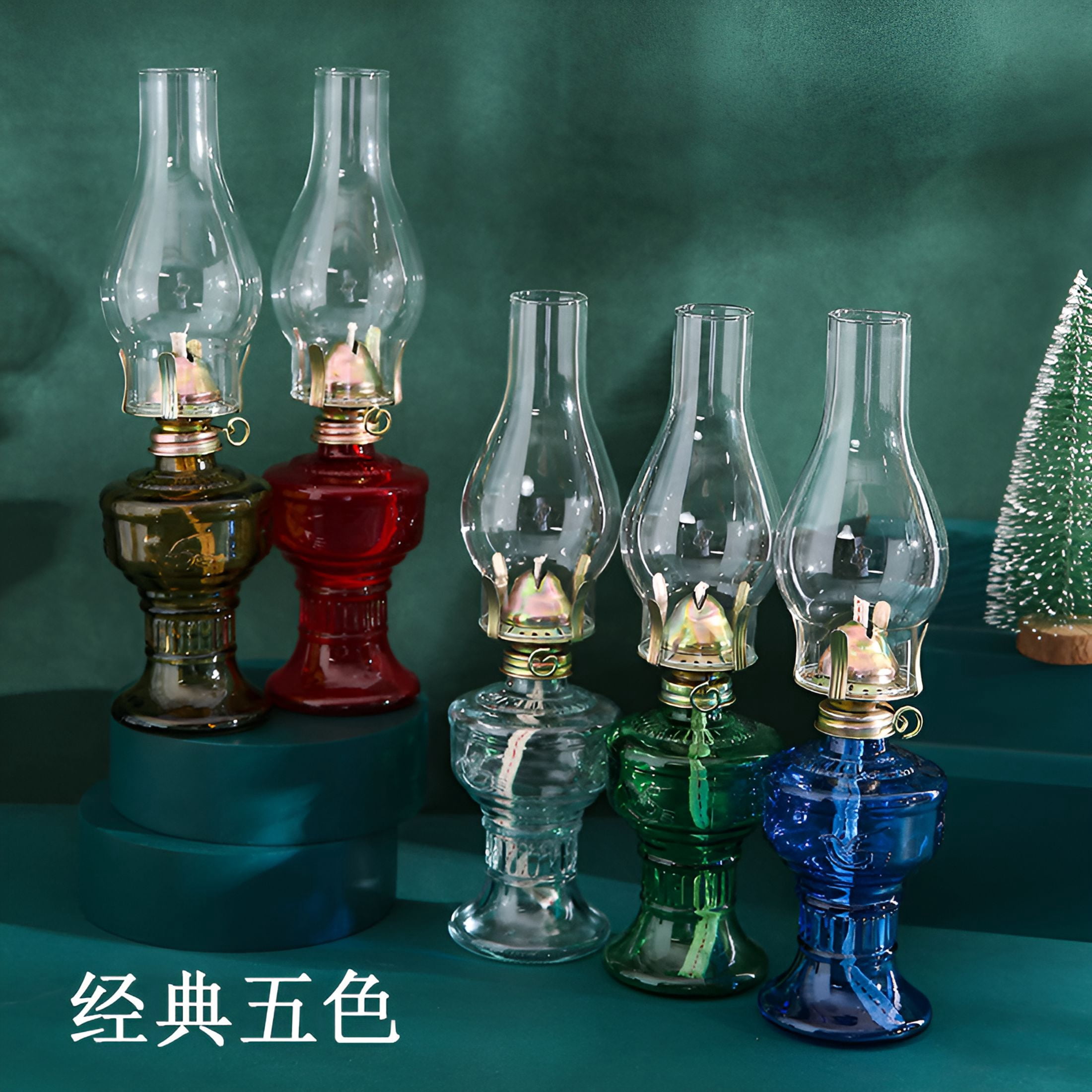 HIBIBUD 2026 New 2Pcs Oil Lamp,Decorative Artistic Appeal Kerosene Lamp,Functional Lighting Solution Glass Lamp Oil Lamps for Indoor Use for Living Room,Bedroom,Dining Room,Patio Style5,33.512.6In
