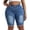 Royal Blue-964, variant on Women's Plus Size High Waisted Stretchy Jean Shorts 10" Inseam Raw Hem Denim Bermuda Shorts Royal Blue 18W