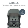 thumbnail image 2 of Inglesina Quid Stroller - Elephant Gray - Ultra Compact Lightweight Travel Stroller, Babies and Toddlers, Airplane Overhead, Foldable, Reclining Seat, Collapsible Canopy, 3 Months - 50 lbs, BPA Free, 2 of 5