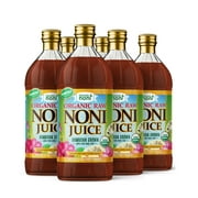 Healing Noni - RAW (Unpasteurized) Organic Hawaiian Noni Juice - 6 Pack of 32oz Glass Bottles