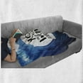 thumbnail image 5 of Saying Soft Flannel Fleece Blanket, Simple Monochrome Ink Brush Written Home is Where the Waves Crash Text, Cozy Plush for Indoor and Outdoor Use, 60" x 80", Charcoal Grey and White, by Ambesonne, 5 of 5