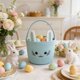 thumbnail image 5 of Cesta de almacenamiento tejida a mano con forma de conejo | Cesta decorativa de Pascua para la decoración navideña | Organizador para el hogar: dormitorio, sala de estar o habitación infantil, 5 of 6