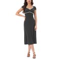 thumbnail image 2 of INSPIRE CHIC Women's Cap Sleeve Casual Classic Summer Midi Polka Dot Dresses M Black, 2 of 6