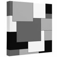 thumbnail image 2 of Ships Next Day Canvas Wall Art 8"x8", Black Grey Wood Framed Canvas Print Painting, Middle Century Irregular Geo Abstract Art Ready to Hang Small Picture Wall Decor for Home Bathroom Nursery Kitchen, 2 of 9