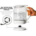 thumbnail image 5 of OVENTE Electric Hot Water Glass Kettle 1.5 Liter Borosilicate Glass with ProntoFill Technology Easy Fill Solution, Portable 1500 Watt Tea Maker Auto Shut-Off Fast Heating for Beverage, White KG516W, 5 of 12