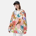 thumbnail image 3 of Daiia Flowers And Birds Watercolor UPF 50+ Sun Protection Hoodie Jacket Lightweight Long Sleeve Sun Shirt for Women Men with Pocket Hiking Outdoor-3X-Large, 3 of 7