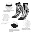 thumbnail image 4 of Mens Ankle Socks Womens Black And White Checkered Quarter Breathable Casual Socks, 4 of 7