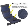thumbnail image 3 of Muyoka Cargador solar 5V 2A USB Cargador de panel solar plegable IP65 Cargador de teléfono solar a prueba de agua Equipo de supervivencia para acampar Kit de emergencia para teléfono celular Reproduct Muyoka Hogar, 3 of 7