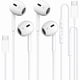 thumbnail image 1 of wonima11 2 Pack Type C Headphones Wired for iPhone 15 16 17 Pro Max, USB C Earphones with Microphone & Remote Noise Cancelling Earbuds for iPhone 15 Pro Max, iPad, 1 of 1
