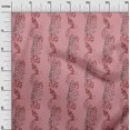 thumbnail image 3 of oneOone Silk Tabby Pink Fabric Leaves Craft Projects Decor Fabric Printed By The Yard 42 Inch Wide, 3 of 4