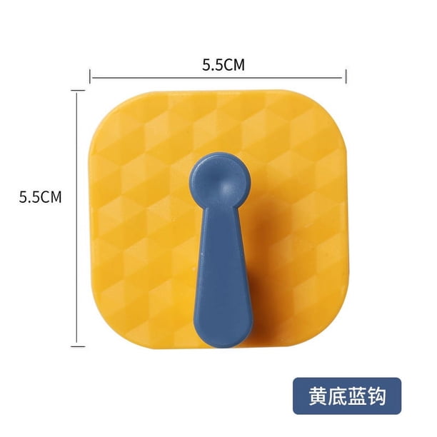 Xiao Hua Juego de 20 ganchos de cerradura de color doméstico, ganchos de goma, ganchos de pared de baño, llaves, ganchos de ropa (amarillo + azul)