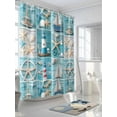 thumbnail image 3 of Ocean Theme Shower Curtain, Beach Anchor Lighthouse Starfish Blue Wood Waterproof Shower Curtain Set with 12 Hooks Lightweight Washable Fabric Shower Curtains for Bathroom 36x72 Inches, 3 of 6