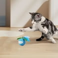thumbnail image 2 of Interactive Cat Toy Ball with Laser Feather - Automatic Motion Light Modes Charging Puzzle Toy for Indoor Play Entertainment - Blue, 2 of 4
