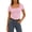 Pink #042, variant on Ribbed Short Sleeve Tops for Women Square Neck Lace Trim Fitted Tight Shirts Casual Basic Tee Spring Clothes 2026 Trendy Light Brown S