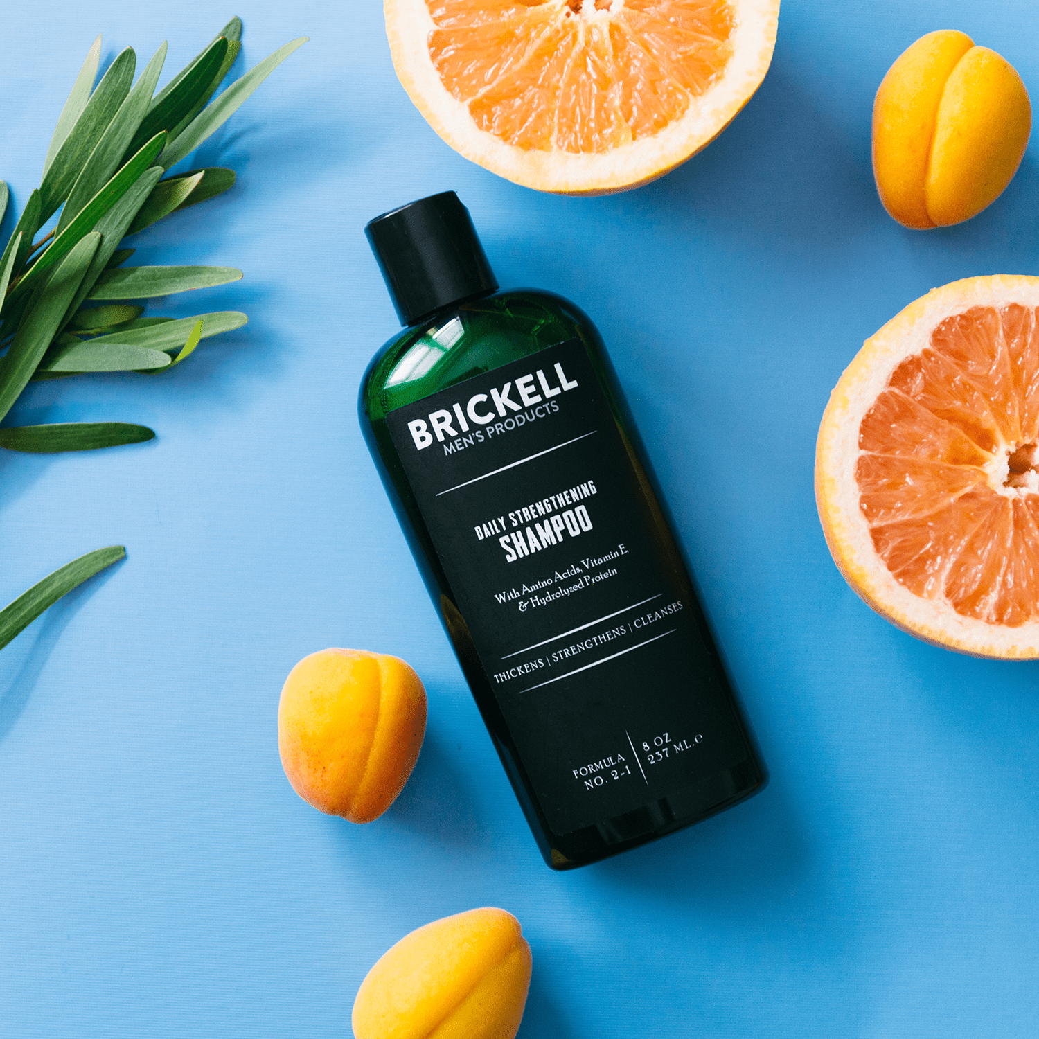 Brickell Men's Daily Strengthening Shampoo, Natural & Organic Ingredients, Featuring Mint & Tea Tree Oil to Soothe Dry & Itchy Scalp, Sulfate‑Free, 8 oz