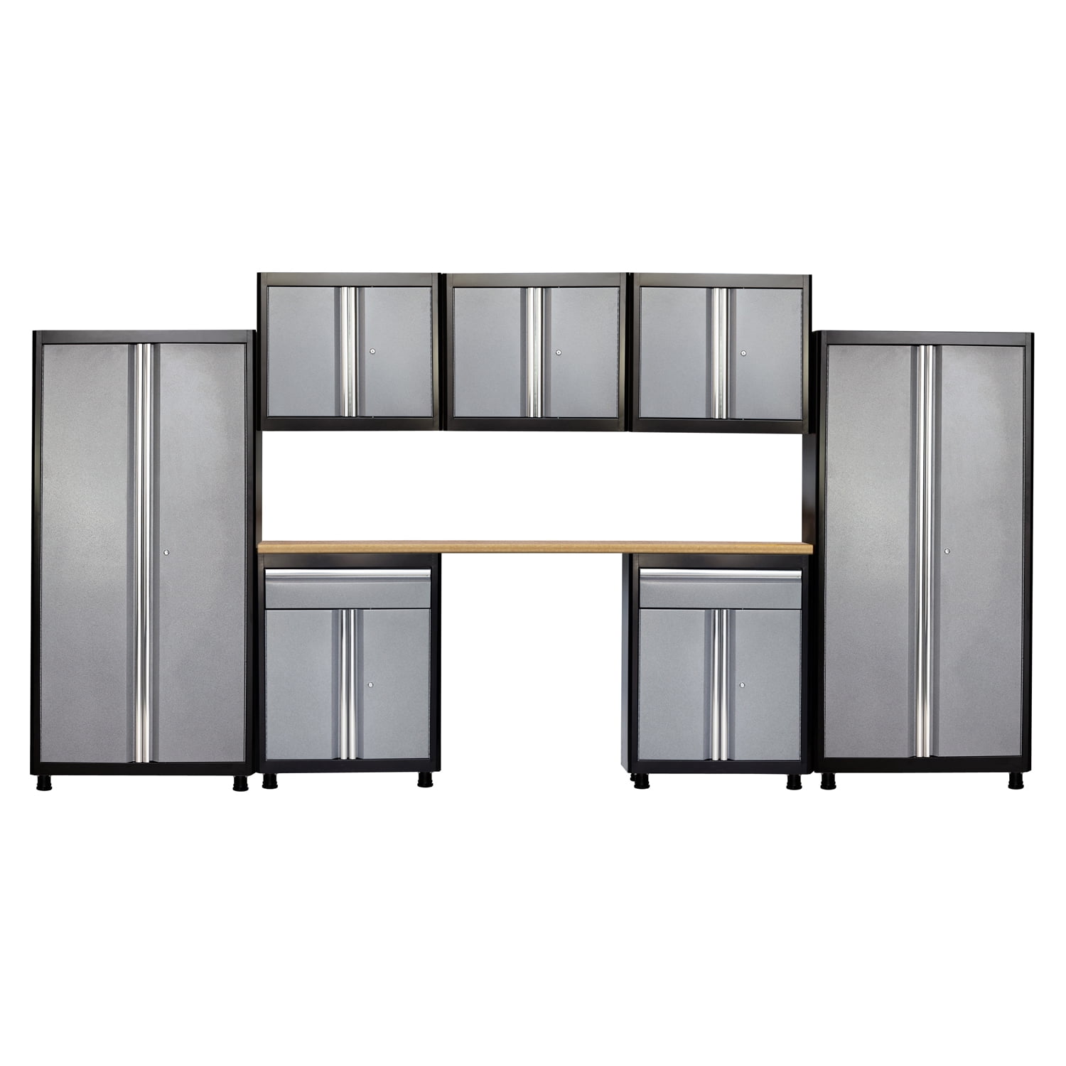 75 in. H x 162 in. W x 18 in. D Welded Steel Garage Storage System in Black Multi-Granite... by Sandusky