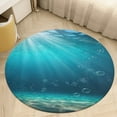 thumbnail image 4 of Bright Sunshine Through Deep Blue Sea Round Rugs -Washable Non-Slip Small Round Area Rug Throw Soft Circle Rugs for Bedroom, Modern Print Indoor Carpet for Entryway Sofa Living Room, 4 of 6
