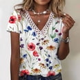 thumbnail image 2 of Tops de Mujer Elegantes Blusas Casuales Camisas de Moda Con Cuello en V Manga Corta Impresa Camiseta Odeerbi ODB165447, 2 of 8