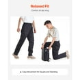 thumbnail image 3 of KFFKFF Flame-Resistant Men's Pants, 9 oz 100% Cotton, Durable Cargo Design with Multiple Pockets and Elastic Waistband, Reinforced Stitching for Welding and Everyday Use, M Size, Black, 3 of 9