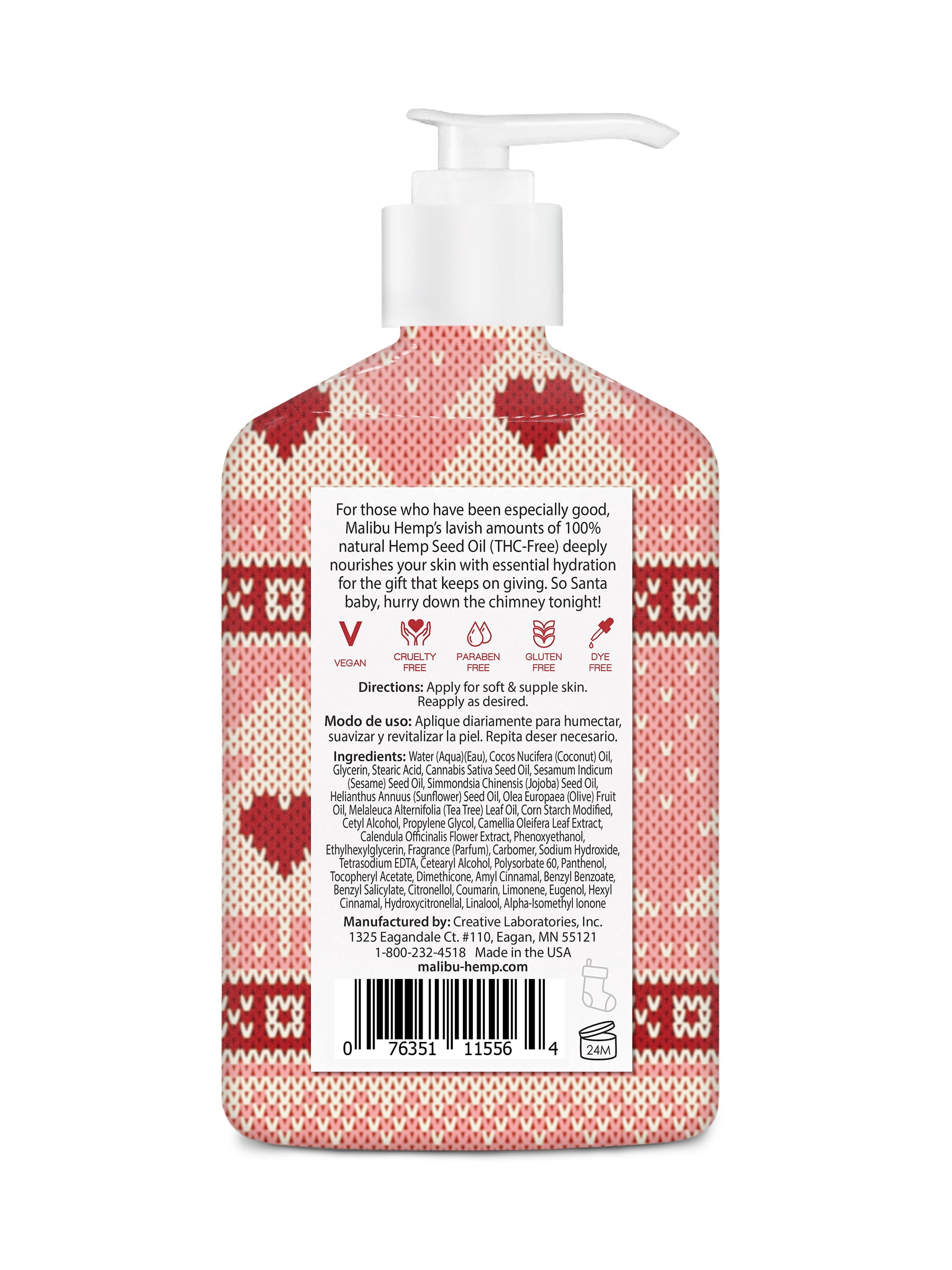 Malibu Hemp Santa Baby Limited Edition Moisturizing Body Lotion