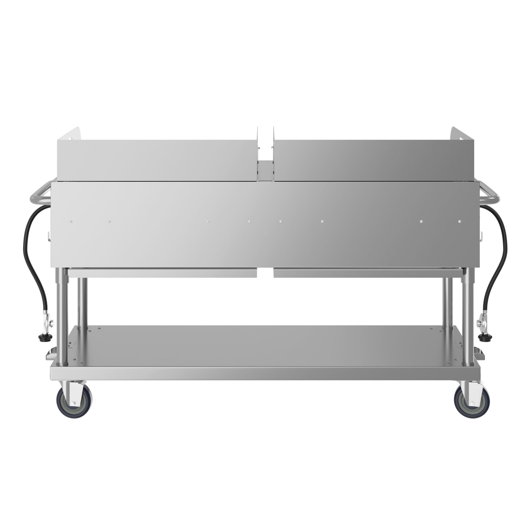 60 in. 8-Burner Commercial Outdoor Propane Gas Grill with Two 30 in. Griddles in Stainless-Steel, ETL Listed (CGKIT6-G30G30)