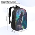 thumbnail image 2 of Disketp Colorful Plant Wolf School Backpack, Lightweight Basic Middle School Bookbags 17 Inch Casual Daypack for Student College, Travel or Outdoor, 2 of 6
