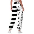 thumbnail image 7 of CAUYDY Halloween Sweatpants for Women Barrel High Waisted Cinch Bottom Sporty Active Joggers Pants Baggy Bottoms with Pocket(White,XL), 7 of 7