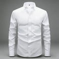 thumbnail image 3 of IYTR Button Up Shirts for Men Turndown Collar Tshirts Spring Clothes Leisure Solid Color Loose Fit Lightweight Long Sleeve Shirt (White,XXL), 3 of 6