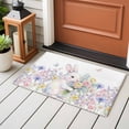 thumbnail image 4 of Easter Bunnies Entryway Rug 2'x3'&nbsp; Non Slip Front Door Mats, Spring Cute Rabbits Floral Watercolor Entrance Rugs Indoor Outdoor Carpet, Washable Floor Mats Small Area Rug for Bedroom Kitchen, 4 of 8