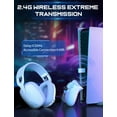 thumbnail image 3 of Siivton Wireless Gaming Headset for PS5/PS4/PC/Switch, 2.4GHz & Bluetooth 5.3 USB Headphones with Microphone, Ergonomic Design (White), 3 of 7