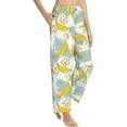 thumbnail image 3 of PISONIC Banana Leaf Printed Women's Pajama Pants, Comfy Pajama Bottoms With Pockets&Drawstring, 3 of 7