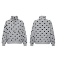 thumbnail image 5 of Aboser Polka Dot Sweatshirt for Women Y2k Quarter Zip Pullover Tops Trendy Long Sleeve Sweatshirts Casual Stand Collar Shirts Loose Fit Zip Up Pullovers with Pocket, 5 of 9