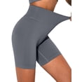 thumbnail image 3 of BadPiggies Women's Stretch Biker Shorts High Waist Yoga Shorts Tummy Control Athletic Running Tights Pants (S, Gray), 3 of 5
