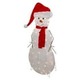 thumbnail image 5 of Northlight 42" Lighted 2D Chenille Snowman in Santa Hat Outdoor Christmas Decoration, 5 of 6