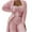 Pink, variant on Babysbule Casual 2 Piece Outfits for Women Women's Casual Solid Vests And Long Sleeve Overcoat Tops And Long Pants Suits Pajamas 3-piece Set Yoga Workout