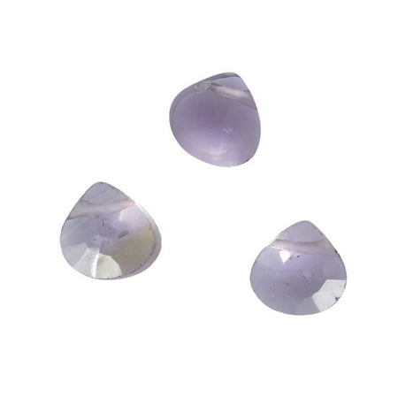 Amethyst Briolette Beads - Pink Amethyst Gemstone Beads, Facected Heart Briolettes 4.5x5mm, 8 Pieces, Lilac