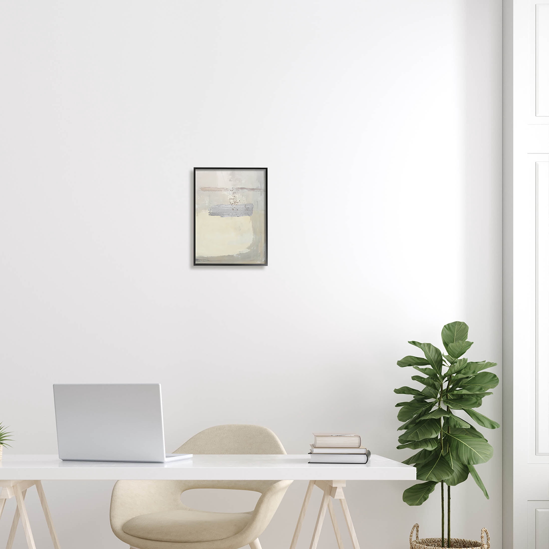 Beige Modern Abstract Arrangement Abstract Graphic Art Black Framed Art Print Wall Art
