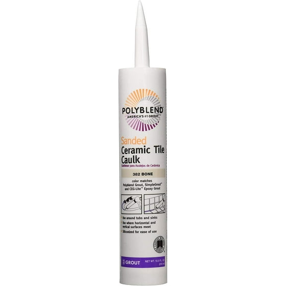 Custom Building Products Bone Tile Caulk Siliconized Latex - Cartridge - 10.5 Oz Off-White