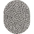 thumbnail image 1 of Unique Loom Outdoor Safari Collection Transitional Indoor & Outdoor Wildlife Inspired Animal Print with Leopard Design Area Rug (7' 10 x 10' 0 Oval, Black/ Light Gray), 1 of 1
