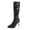 Black Boots for Women, variant on hopeusnice Ruched Knee High Boot Pointed Toe Heel Leather Upper Fashion Party Boot Beige 35