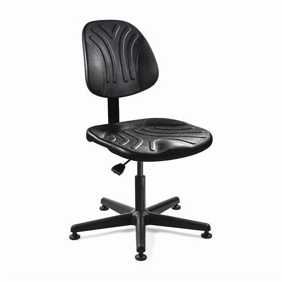 Bevco Polyurethane Desk Chair, 15" to 20", No Arms, Black 7000D