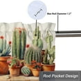thumbnail image 5 of Green Plant Curtain Valances for Kitchen Windows Boho Potted Plant Cactus Succulent Window Valance for Living Room Bedroom, Kitchen Valance Rod Pocket Window Decor Curtain 54 by 18 in, 1 Panel, 5 of 6