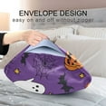 thumbnail image 4 of Yayeee Pillowcase Queen Size Set of 2 Satin Wrinkle Resistant Envelope Pillow Case, Purple Halloween Ghost Pattern, 4 of 8