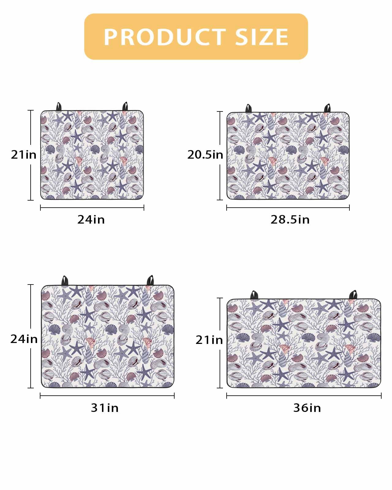 nqOlkjepod Large Induction Cooktop Protector Mat 24"x21", Vintage Coastal Stove Top Covers for Electric Stove, Starfish Coral Shell Conch Ocean Stove Burner Cover Mats, Glass Top Stove Cover