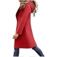 thumbnail image 5 of YYDGH Womens Wool Blend Trench Coat Notch Lapel Mid Long Pea Coat Winter Warm Open Front Jackets Hooded Overcoat, 5 of 9