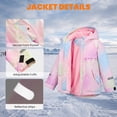 thumbnail image 5 of Toddler Girls Fleece Lined Hooded Jacket A Line Coat with Raglan Sleeves for School Outdoor Wear, 5 of 8