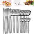 thumbnail image 1 of Flatware Silverware Sets 24 Piece Forks and Spoons Dinner Knives Mirror Polished Cutlery Set Service for 6, 1 of 6