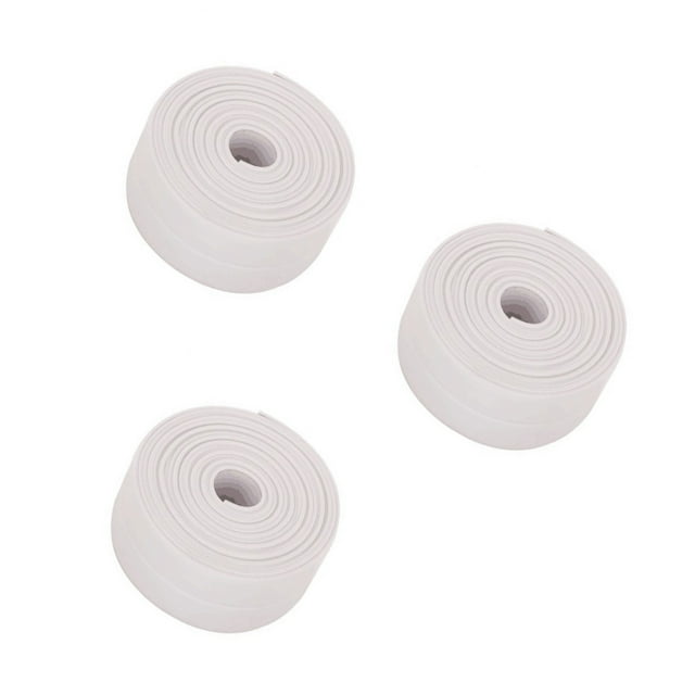 serony 3Pcs Sealing Tape Self-Adhesive Waterproof Sink Edge Tapes Window Wall Sticker Bathroom Shower Kitchen Accessories White 1Set