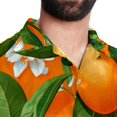 thumbnail image 5 of Tangerine Men's Hawaiian Print Casual Button Down Short Sleeve Summer Beach Shirt - Unisex, 5 of 6