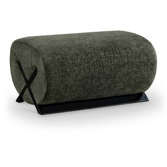 Meridian Furniture Akira Green Upholstered Ottoman
